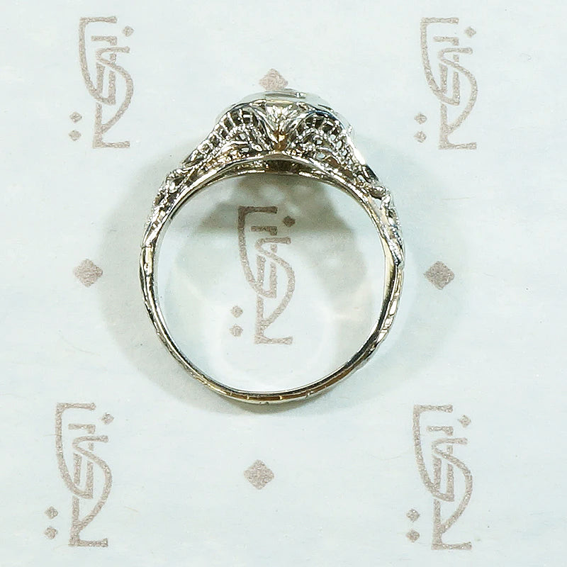 Dreamy Detailed OMC Diamond Solitaire Deco Ring