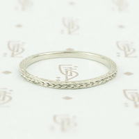 Wheat Recycled Revival band in white gold.