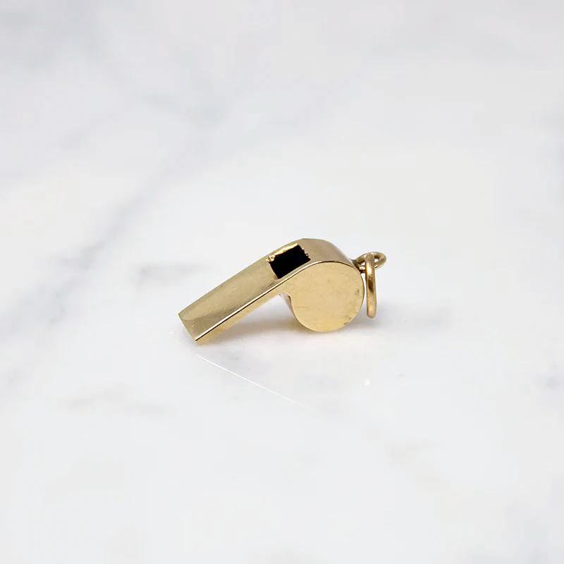 Bitty Working Whistle Gold Charm
