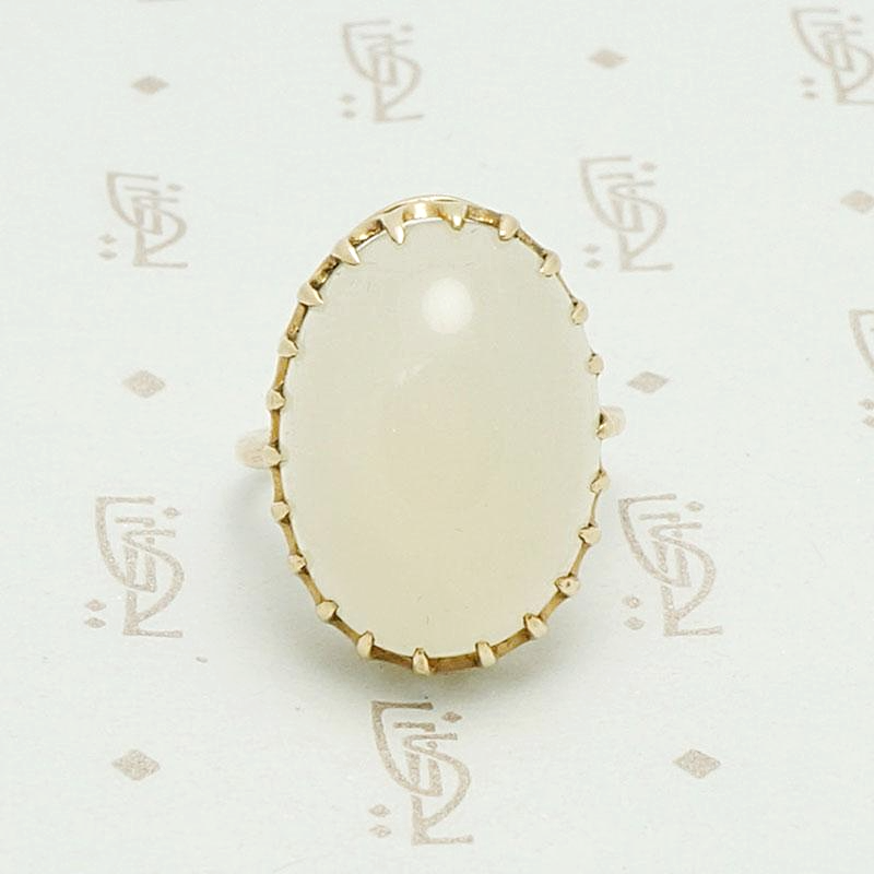 Mystical Translucent White Agate Ring
