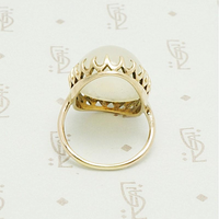Mystical Translucent White Agate Ring, back view.