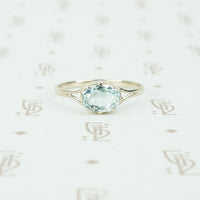 Recycled White Gold Vintage Aqua Ring