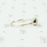 Recycled White Gold Vintage Aqua Ring