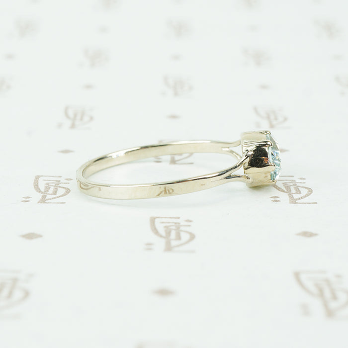 Recycled White Gold Vintage Aqua Ring