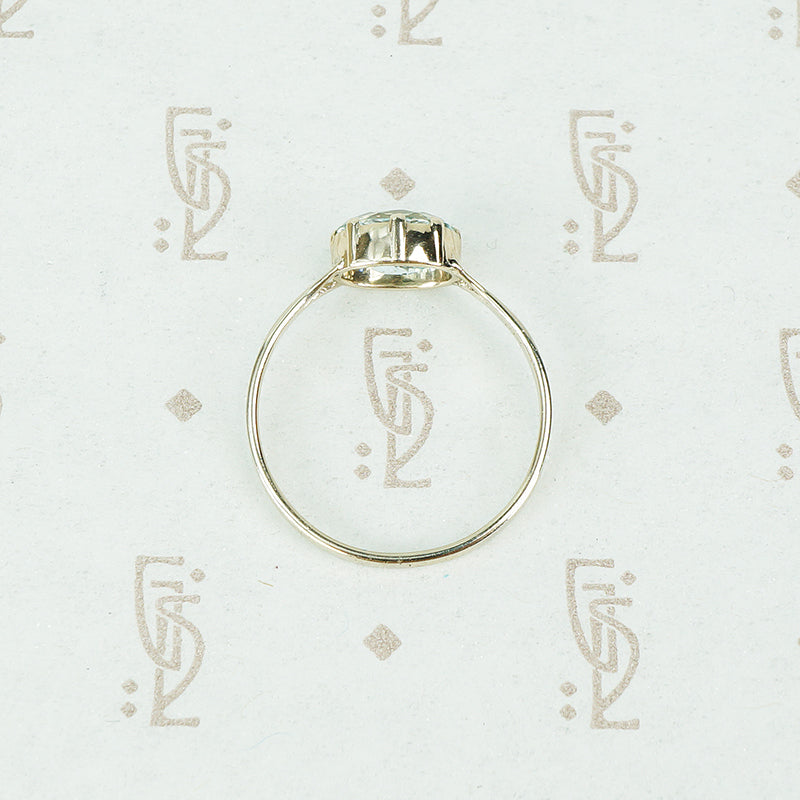 Recycled White Gold Vintage Aqua Ring