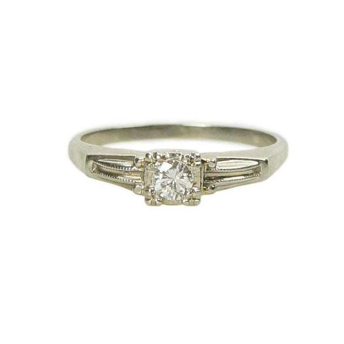 Vintage White Gold Diamond Engagement Ring