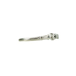 Fancy Vintage White Gold Diamond Band - Gem Set Love