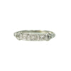 Fancy Vintage White Gold Diamond Band - Gem Set Love