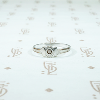 Tiny White Gold Pearl Ring