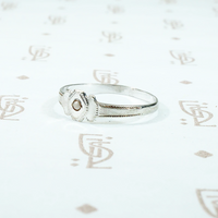 Tiny White Gold Pearl Ring