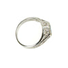 Vintage Aquamarine White Gold Filigree Ring