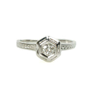 Vintage White Gold Deco Diamond Solitaire