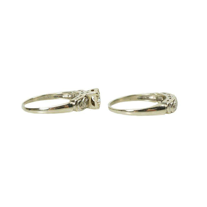 Vintage Matched Diamond Set Engagement Ring and Wedding Band