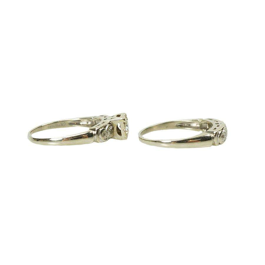 Vintage Matched Diamond Set Engagement Ring and Wedding Band