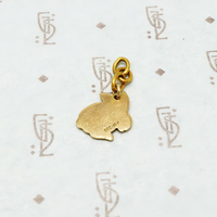 enameled white rabbit gold charm