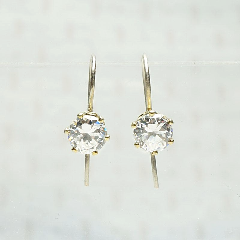 1950s Crystal & Gilt Ear Bobs