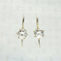 1950s Crystal & Gilt Ear Bobs