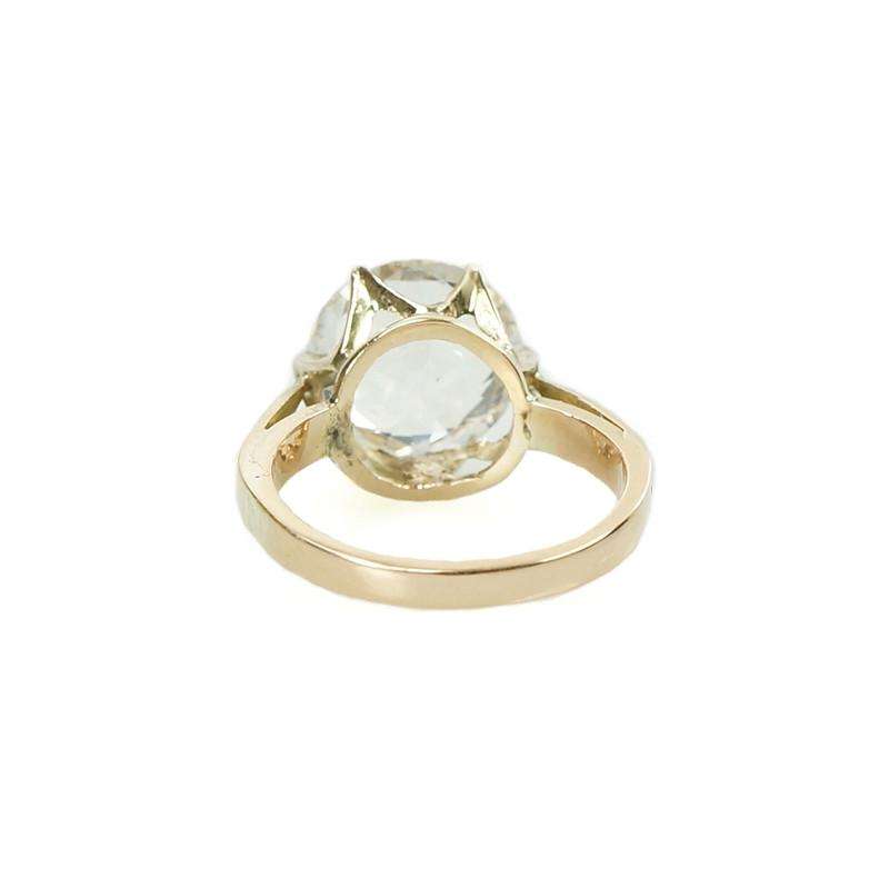 Vintage 5ct White Sapphire Solitaire in Rose Gold