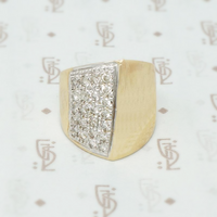 super wide gold and diamond band
