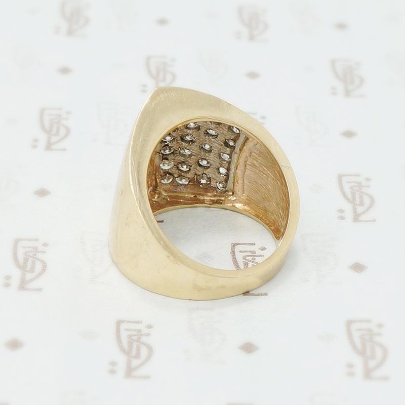 super wide gold and diamond band