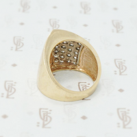 super wide gold and diamond band