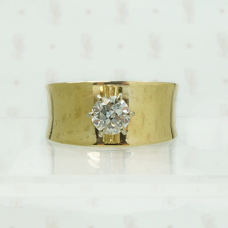 Bold Gold 1970's Engagement Ring