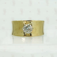 Bold Gold 1970's Engagement Ring