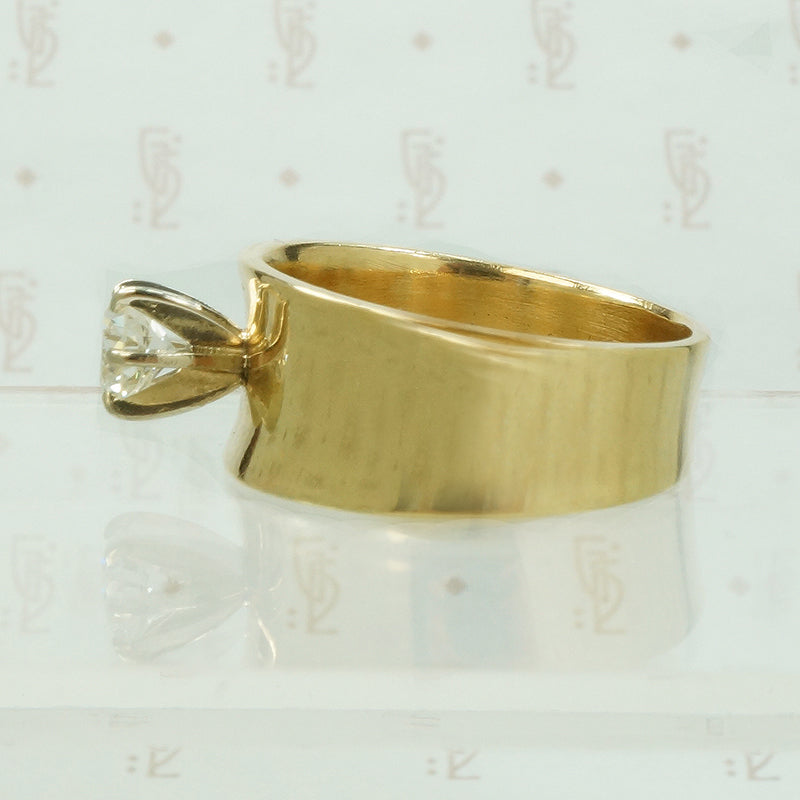 Bold Gold 1970's Engagement Ring