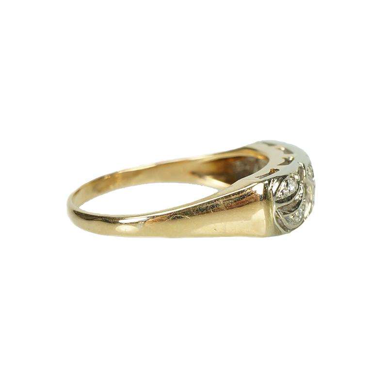 Wide Paisley Design Vintage Diamond Band - Gem Set Love