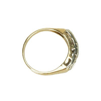 Wide Paisley Design Vintage Diamond Band - Gem Set Love