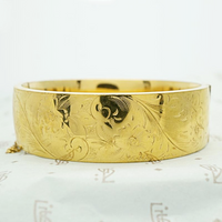 Wide Engraved Victorian Revival Bracelet