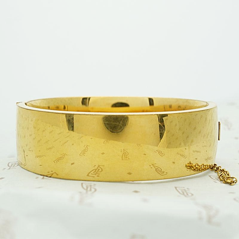 Wide Engraved Victorian Revival Bracelet, back view.