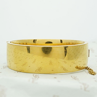 Wide Engraved Victorian Revival Bracelet, back view.