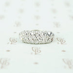 fancy wide white gold diamond band vintage 