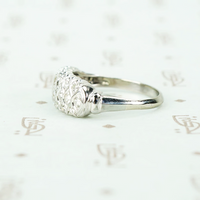 fancy wide white gold diamond band vintage side view