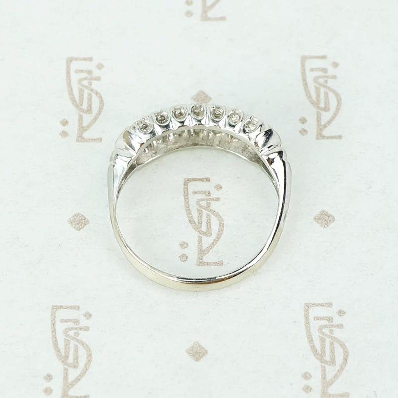 fancy wide white gold diamond band vintage