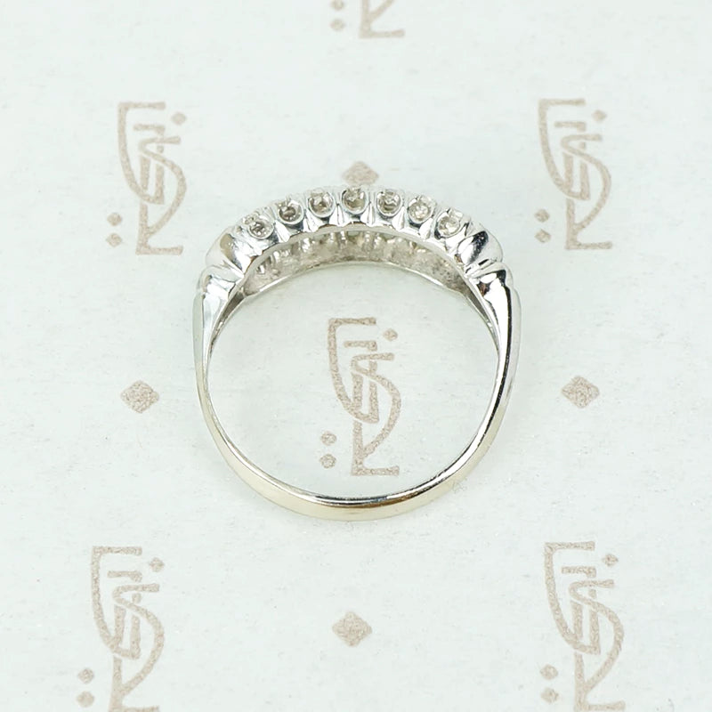 fancy wide white gold diamond band vintage