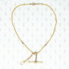 gold short antique chain with t bar and hook