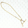 gold short antique chain with t bar and hook