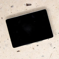 Chic French Art Deco Silver Enamel & Celluloid Compact