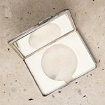Chic French Art Deco Silver Enamel & Celluloid Compact