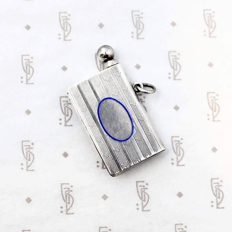 Edwardian Tinderbox Fob with Blue Enamel