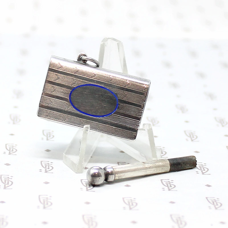 Edwardian Tinderbox Fob with Blue Enamel
