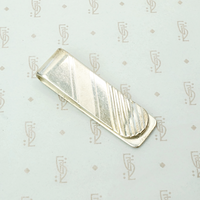 1970s Silver Money Clip with Diagonal Stripes