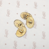 Engraved Two-Tone Double Panel Vintage Cufflinks