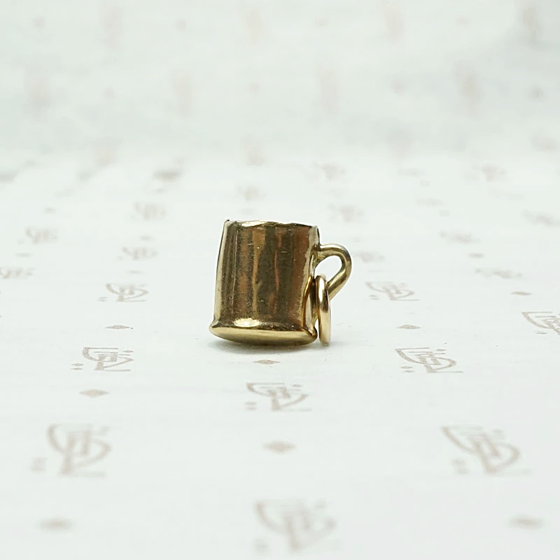 Mini Mug Charm in Gold
