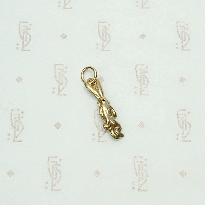 Whimsical English Gold Rabbit Charm
