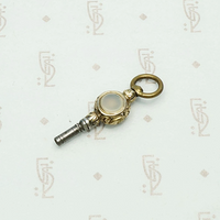Amethyst & Chalcedony Gold Sheeted Watch Key