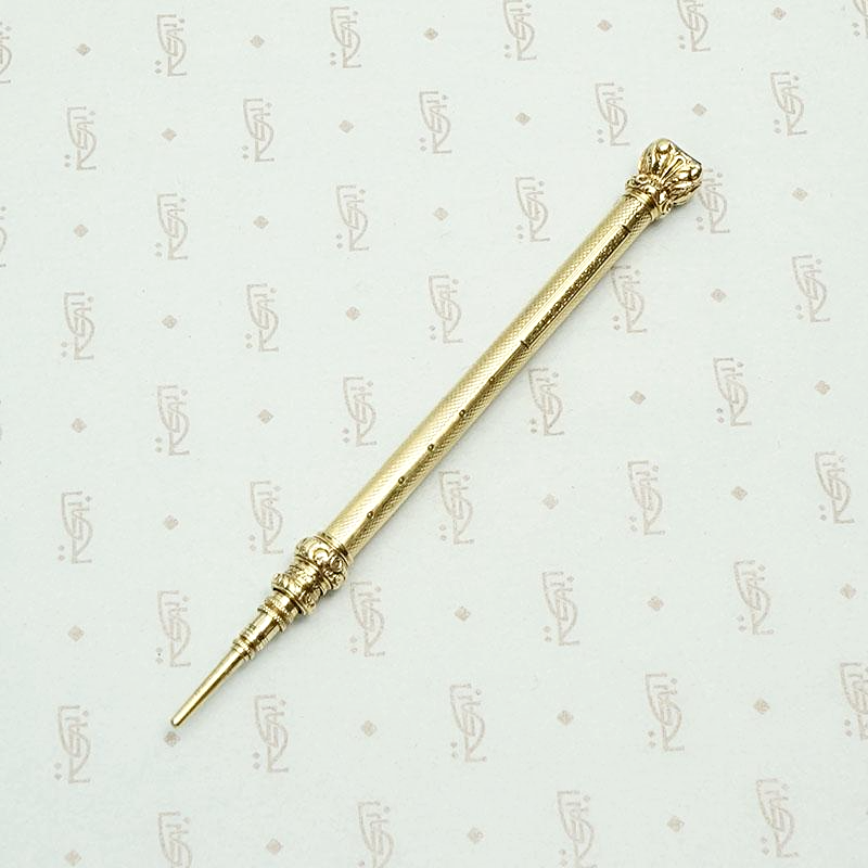 Sampson Mordan 18k Gold Pencil & Seal, open view