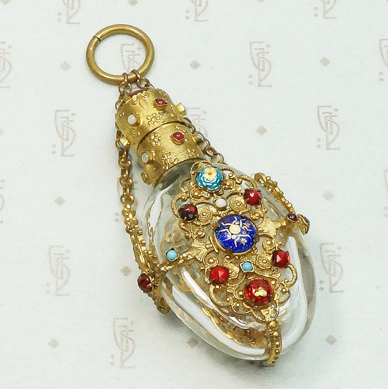 Exquisite Victorian Chatelaine Perfume Bottle